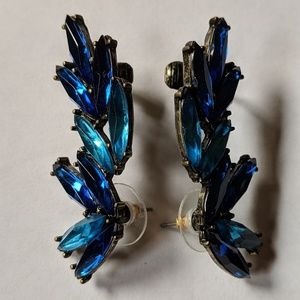 Bauble bar blue cuff earrings - worn only once!